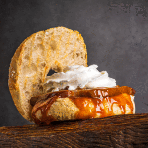 Salted caramel And Pear Bagel