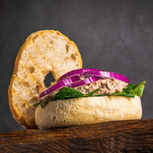 Tuna Bagel With TrullleSalad
